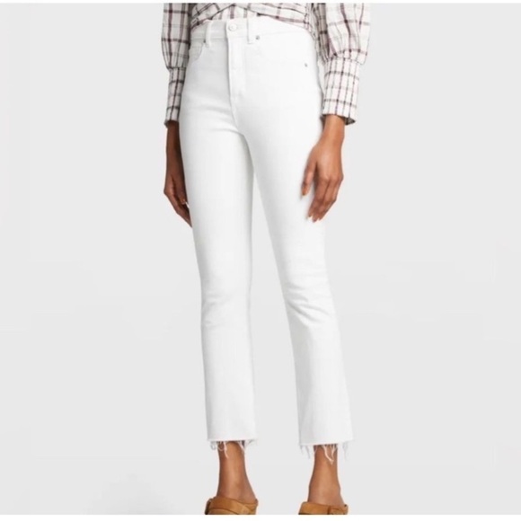 Veronica Beard Carly NWT Kick Flare White Denim Jeans Size 30 - Picture 7 of 11